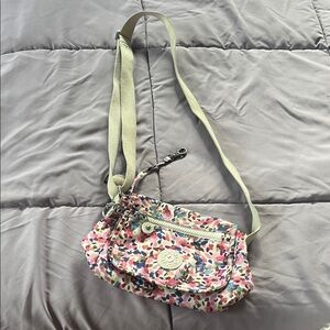 Kipling Multicolor Crossbody Bag with Beige Strap